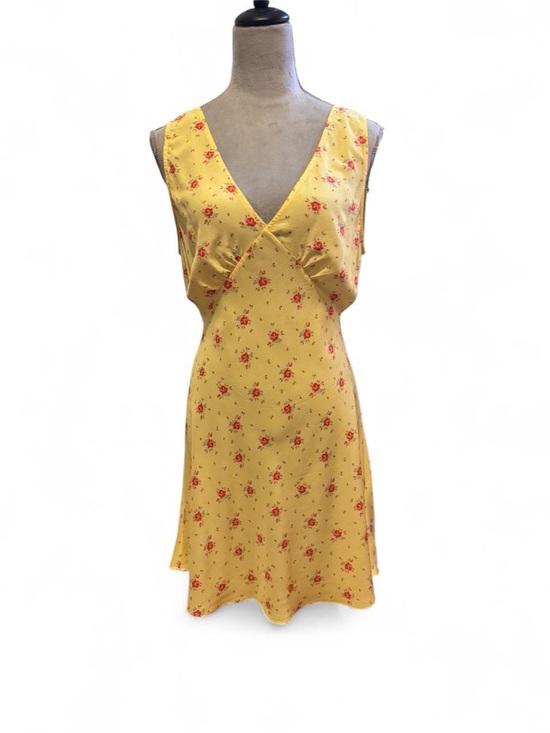 Realisation Par Dresses & Skirts - Realisation Par Isabelli 100% silk Yellow Floral V-Neck Sundress L